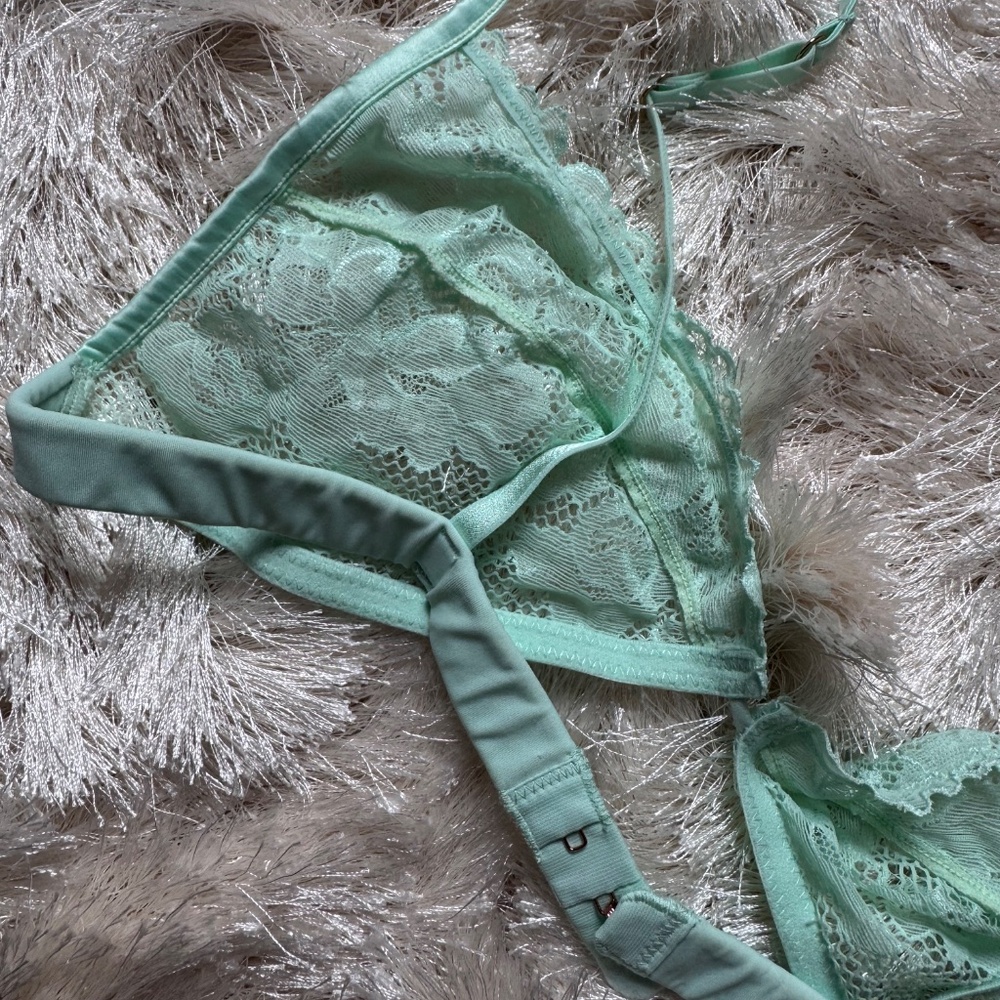 Savage X Fenty Lace Bralette Bay Green - Picture 4 of 5